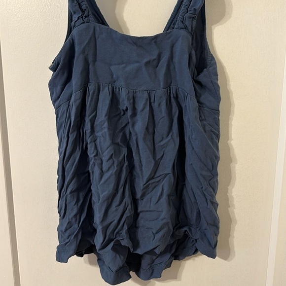 Denim Blue Tank Top With Zip and Ruffles! - Picture 4 of 6